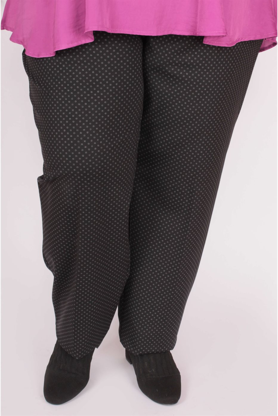 Pantalon Noir Imprimé Pois